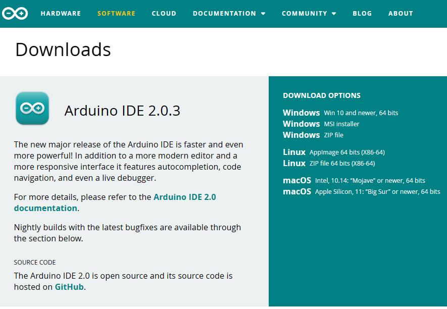 Arduino software Download