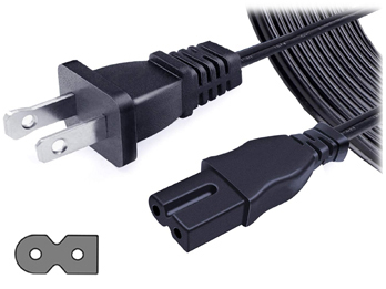 AC Power Cord Cable 2 Prong